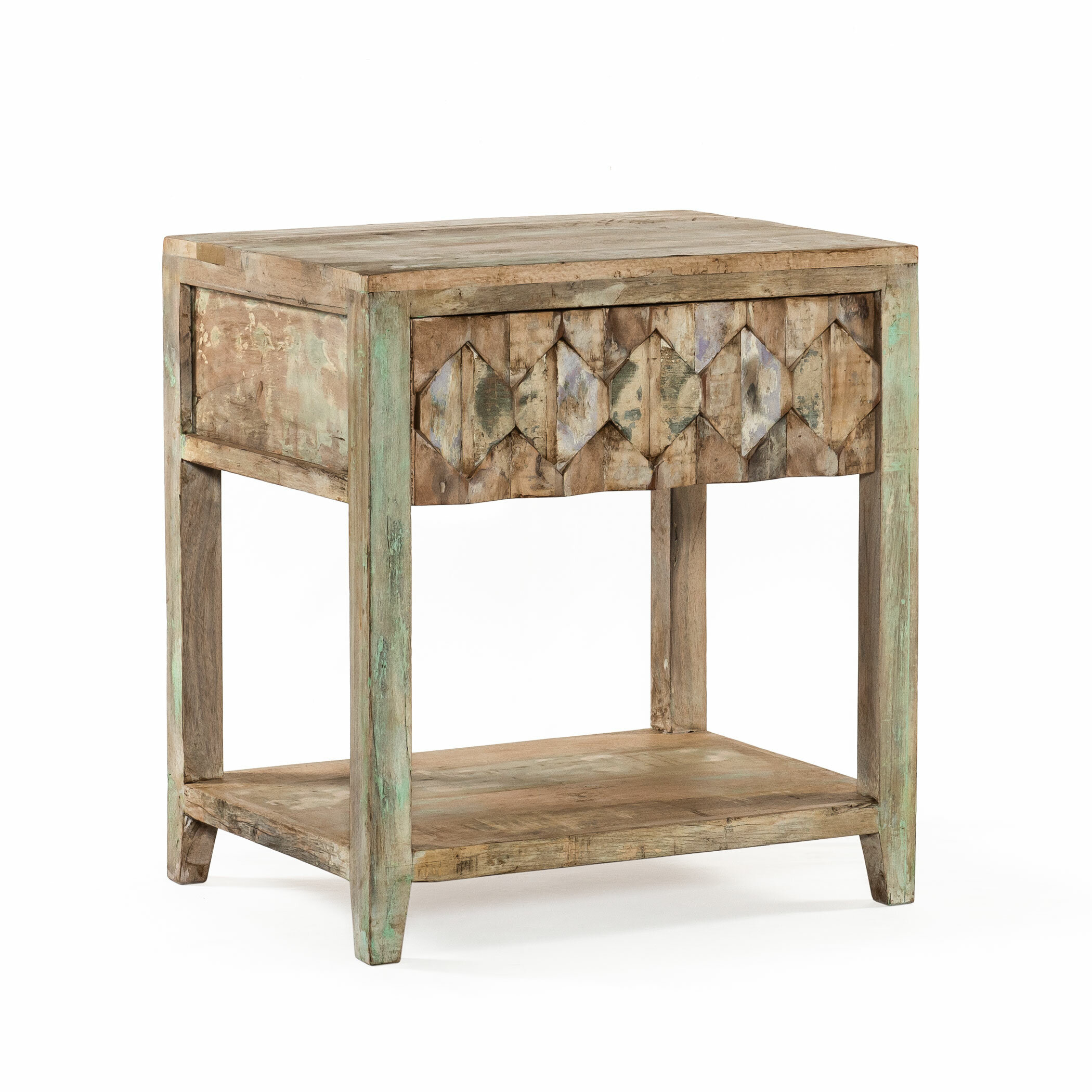 Lasting Quality & Design Kiln-dried & Hand-Crafted Construction Driftwood Montana Collection Natural Hardwood Nightstand End Table Combo 