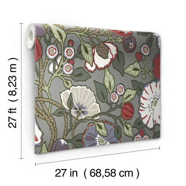 York Wallcoverings Vincent Poppies 27 L X 27 W Wallpaper Roll Reviews Wayfair