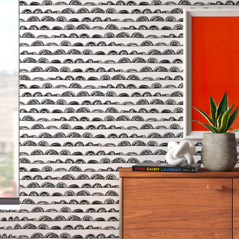 Davin Scallop 18 86 L X 18 W Peel And Stick Wallpaper Roll