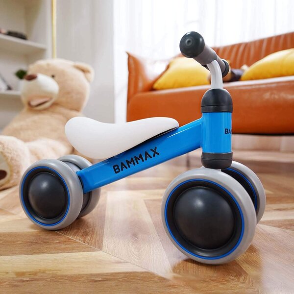 Arkmiido Baby Balance Bike Children Walker 10-36 Months Baby Bicycle No Padel Infant 4 Wheels Riding Toys for 1 Year Old Boys Girls Blue