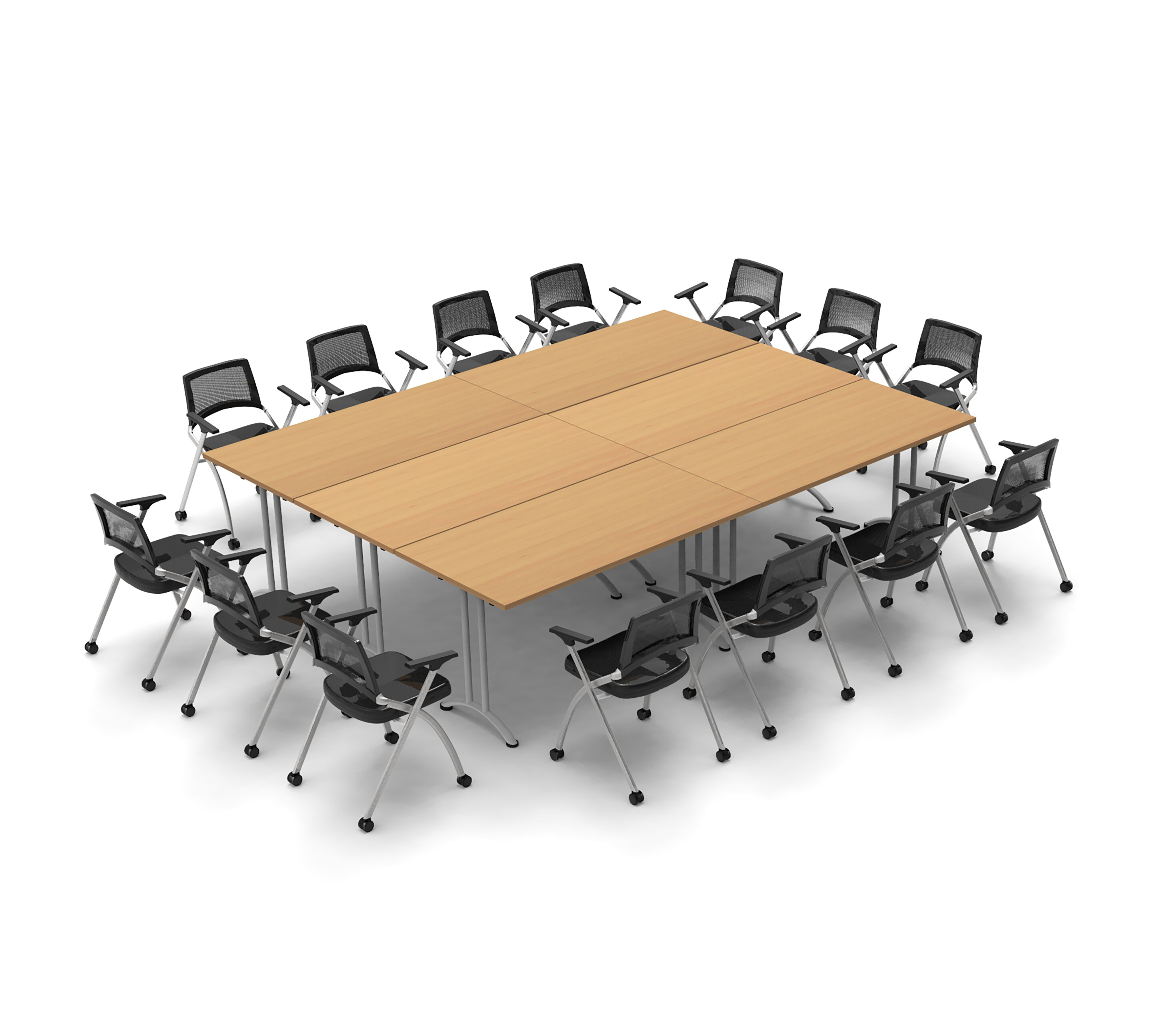 Team Tables Conference Tables Folding Meeting Seminar Classroom Model 7379 20pc Color Beech Tables Chairs Can Fold For Storage Tables Seating Included Wayfair