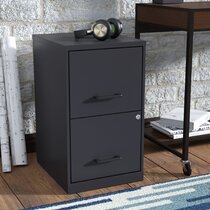 BLACK GLOSS PRISM ECO High Quality 2-Drawer Wooden Side-Filing Cabinet 