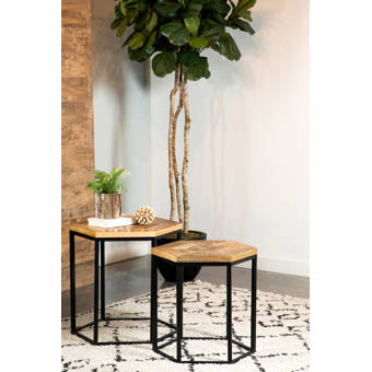 Mercury Row Sherer 2 Piece Marble Top Frame Nesting Tables Wayfair