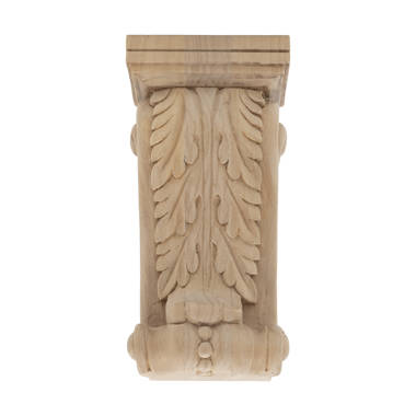 Hand Carved Solid Wood Leaf Pilaster Corbel 