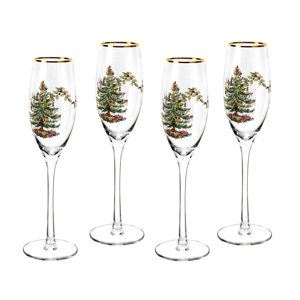 Christmas Tree 8.45 Oz. Champagne Flute (Set of 4)