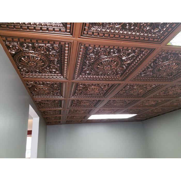 Da Vinci 2 Ft X 2 Ft Drop In Ceiling Tile In Antique Copper