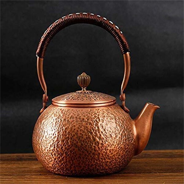 Tea Kettle 8 Cup 2 Quart Copper Stovetop Ceramic Handles Hot Water Old Dutch New 