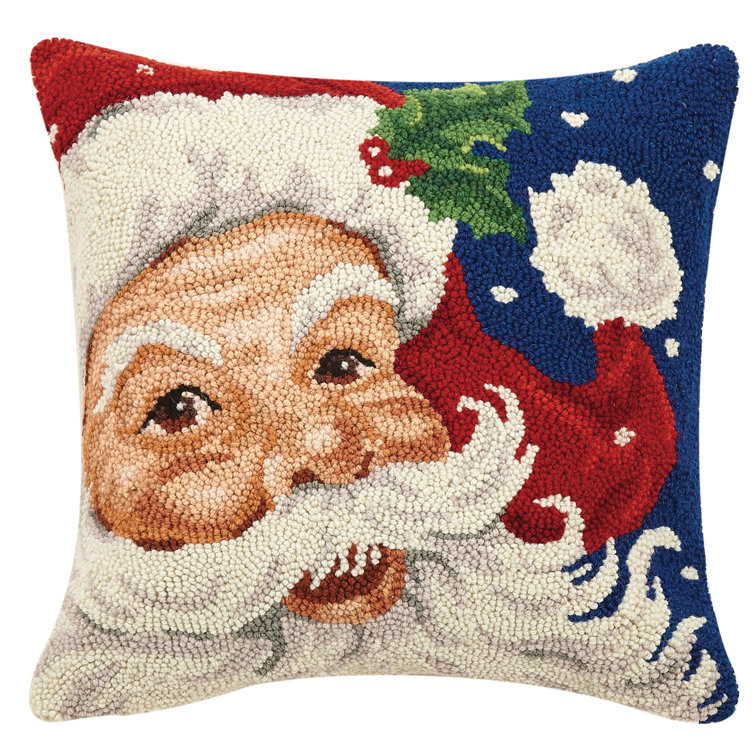 hooked wool throw pillows