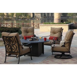 Lanesville 5 Piece Fire Pit Seating Group with Cushions