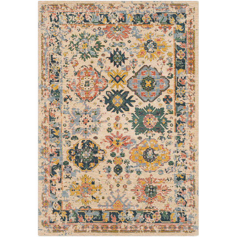 Bungalow Rose Rand Distressed Vintage Teal Yellow Area Rug Wayfair Rand Distressed Vintage Teal Yellow Area Rug