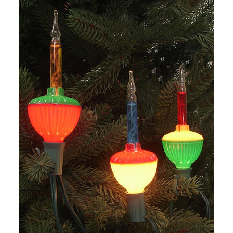Set 4 Christmas Drinking Glasses Featuring Colorful Mini String Lights