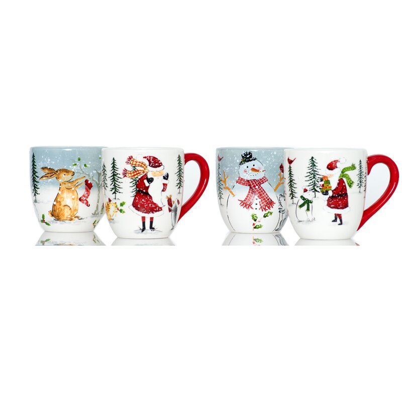 holiday glass mugs