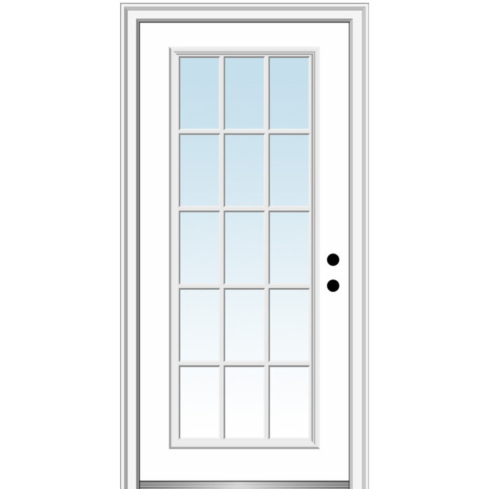 Verona Home Design Clear Glass 1 Lite Steel Primed Prehung Front