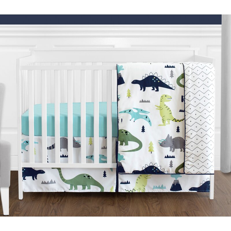 sweet jojo mod dinosaur crib bedding