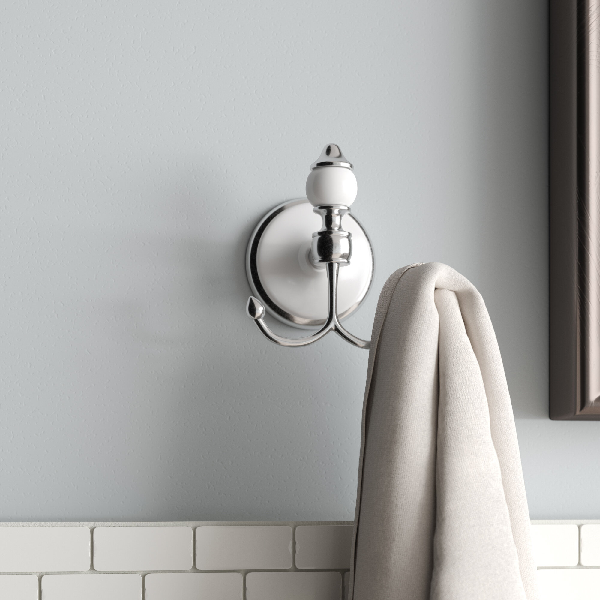 Towel Wall l Water and Rusty Wall Hook Towel Towel Single Door Stainless Steel Wall-Mounted Retro Punch 62cm 