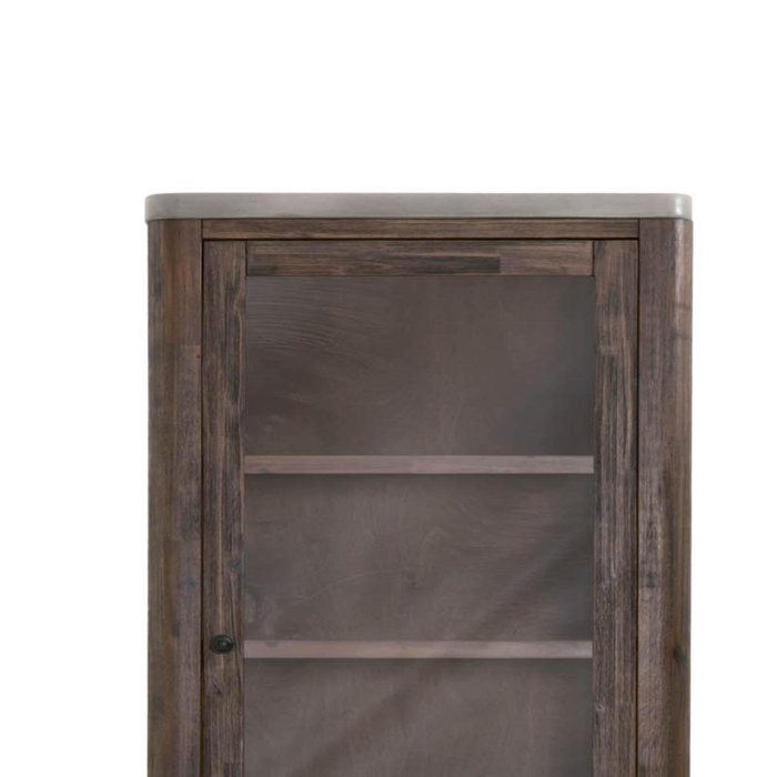 Union Rustic Wooden Curio Cabinet With Three Storage Drawers And