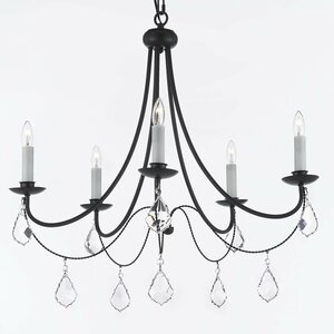 Clemence 5-Light Wrought Iron Candle-Style Chandelier