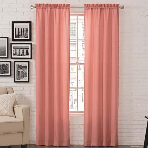Kenda Modern Solid Light Filtering Rod Pocket Curtain Panels