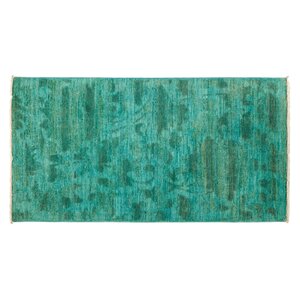 One-of-a-Kind Vibrance Hand-Knotted Green Area Rug