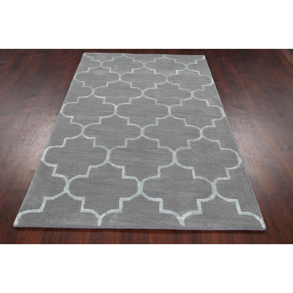 Red Barrel Studio Koehl Handmade Tufted Wool Silk Gray Rug Wayfair