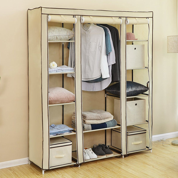 Songmics 150cm Wide Portable Wardrobe & Reviews | Wayfair.co.uk