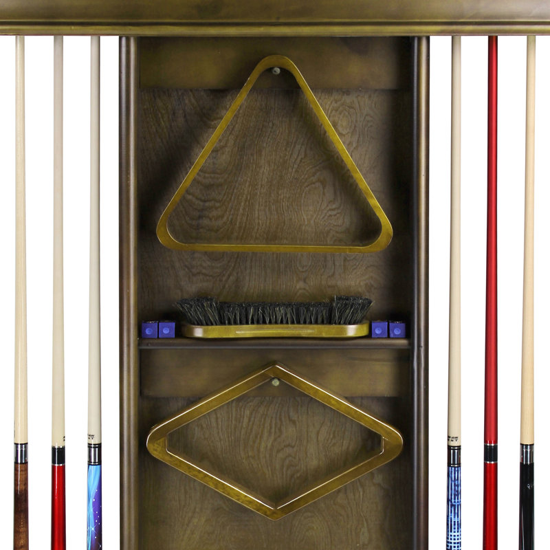 / Brown. Cue Wall Rack Holds 4/ Cues/