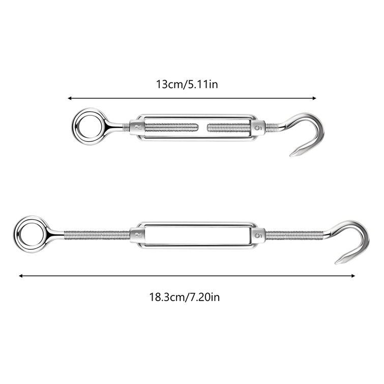 SET 5m wire rope stainless steel strand:7x19 3mm 2 turnbuckles eye-hook M4 many sizes avaliable many sizes avaliable 6 clips
