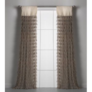 Chichi Solid Semi-Sheer Rod Pocket Single Curtain Panels