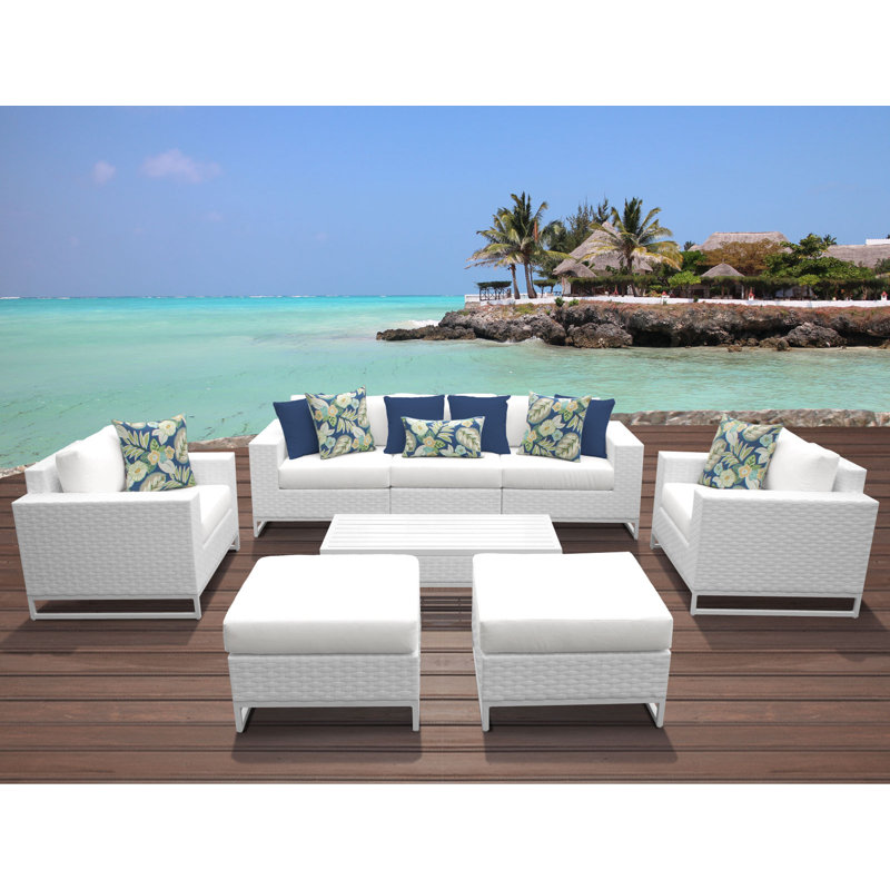 Tk Clics Miami 8 Piece Sofa Seating Group With Cushions Reviews Miami 8 Piece Sofa Seating Group With Cushions