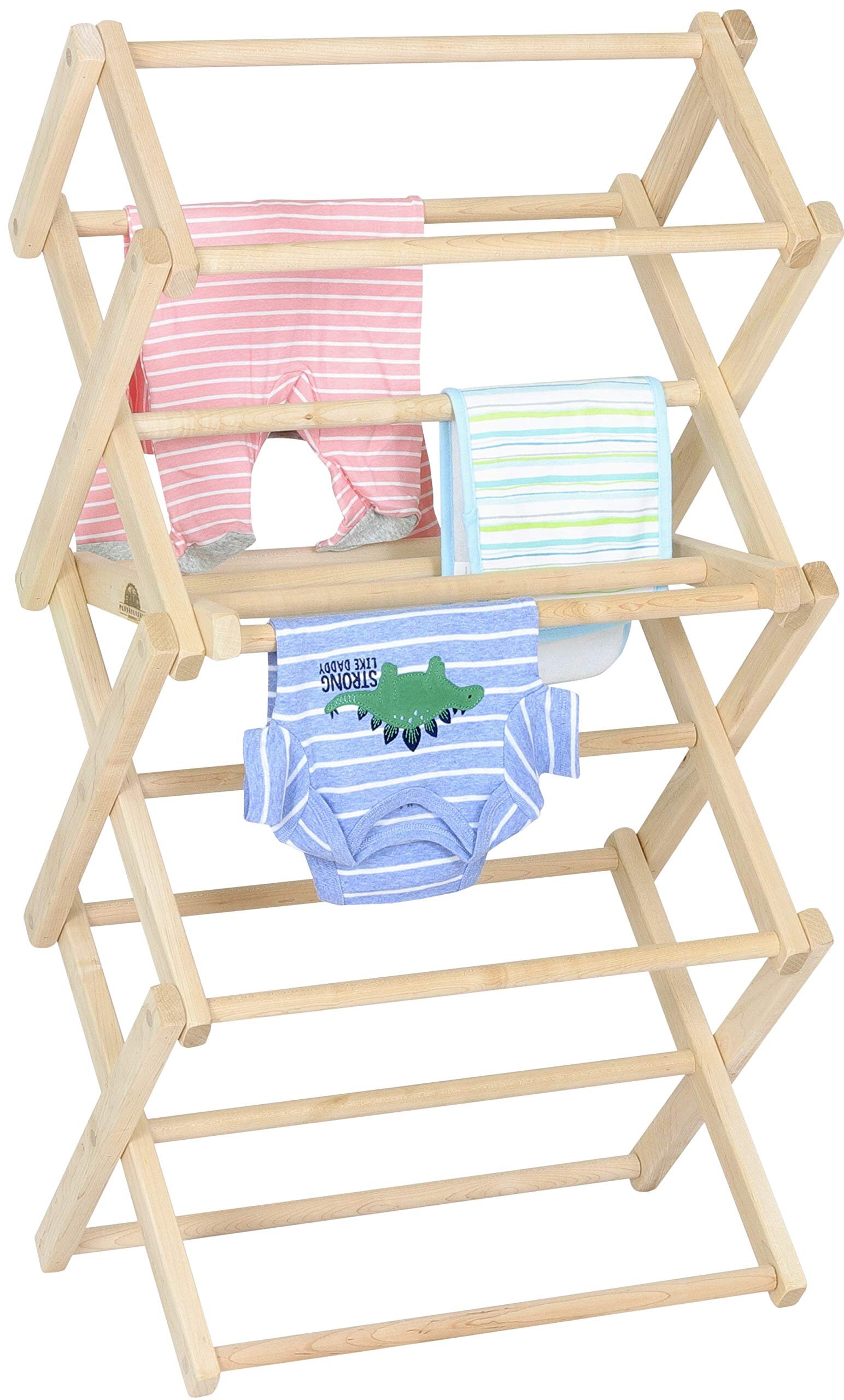 Bamboo Wooden Clothes Rack Heavy Duty Clothes Drying Rack 