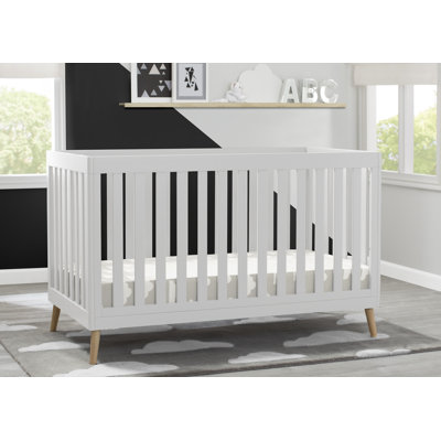 Essex 4-in-1 Convertible Crib Delta Children Color: Bianca White with Natural Legs