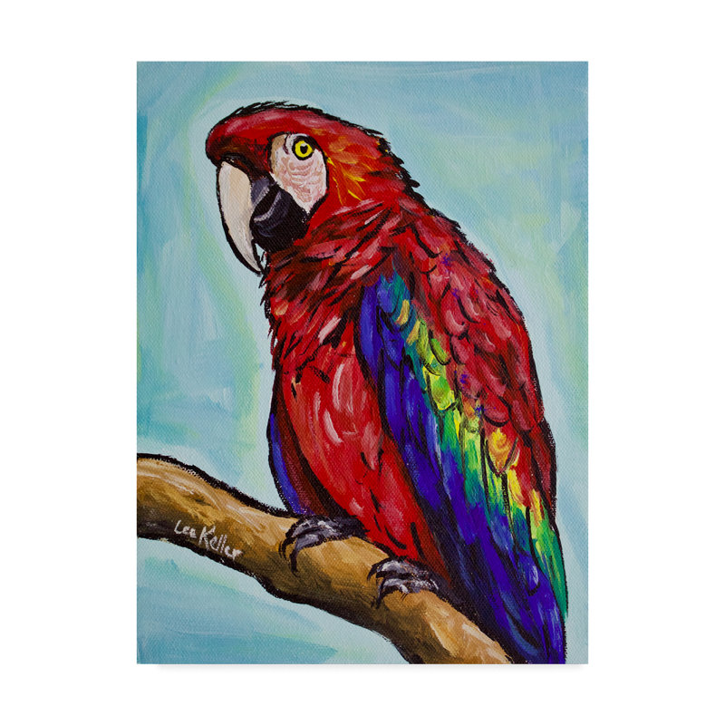 Bay Isle Home Macaw On Tree Branch Acrylic Painting Print On