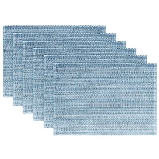 Cotton Placemats Vintage French Stripes Blue 4/pack 