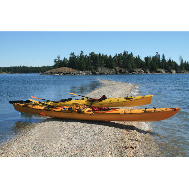 Two Yellow Kayaks - Wrapped Canvas Photograph
