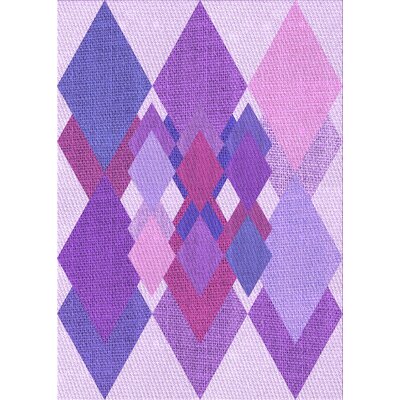 Karlie Geometric Wool Purple Area Rug East Urban Home Rug Size: Rectangle 2' x 4'