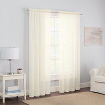 LUNAR LINEN CREAM 90" x 90" READY MADE EYELET RING TOP UNLINED CURTAINS 