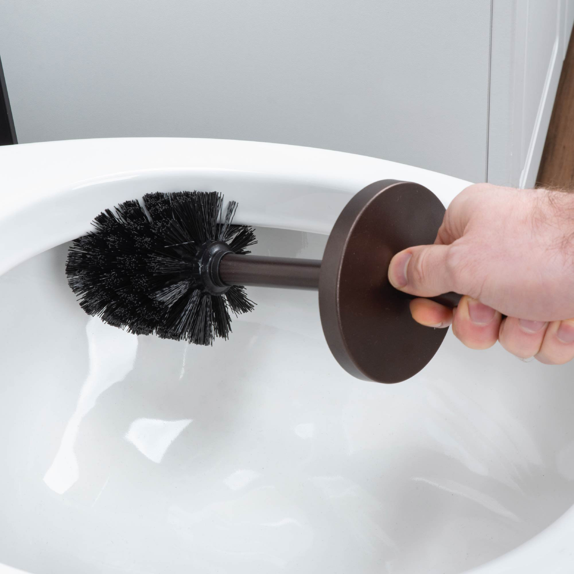 Toilet Brush and Canister Brushed Nickel Finish 2 Pack 