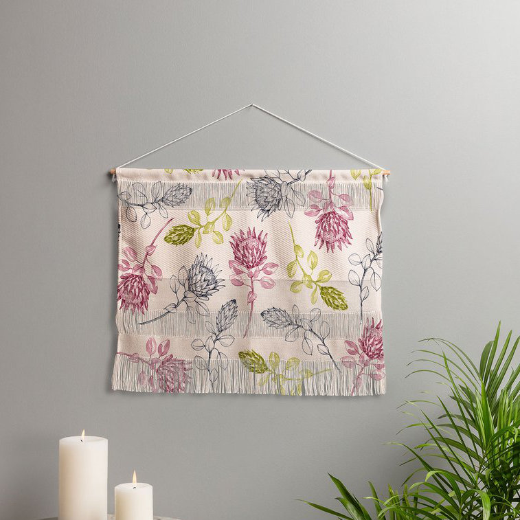 Each Sold Separately Miniature Art Daisy Floral Wall Hanging Nature Blue Yellow Green