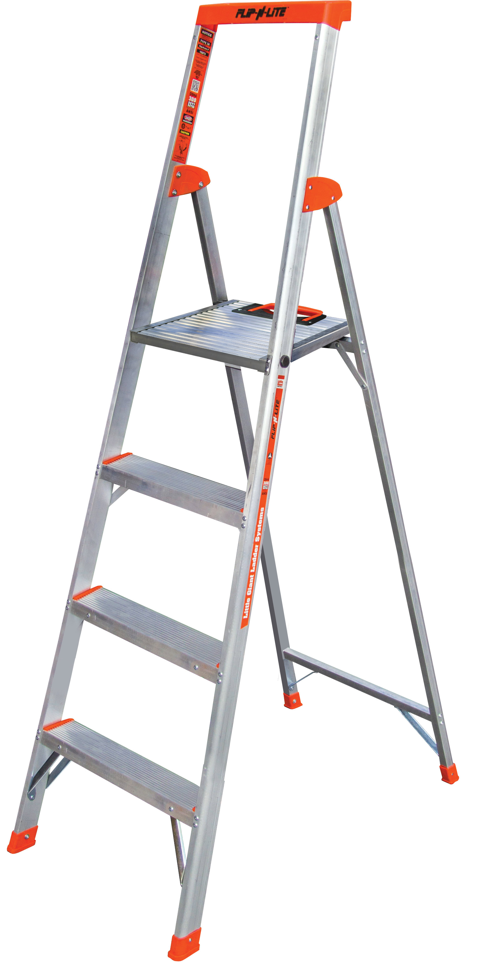 Little Giant Ladder 6 23 Ft Aluminum Flip N Lite Type 1a Step Ladder With 300 Lb Load Capacity Reviews Wayfair