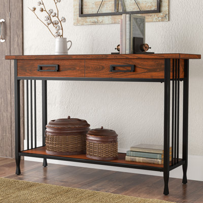 Kai Ironcraft Solid + Manufactured Wood Console Sofa Table