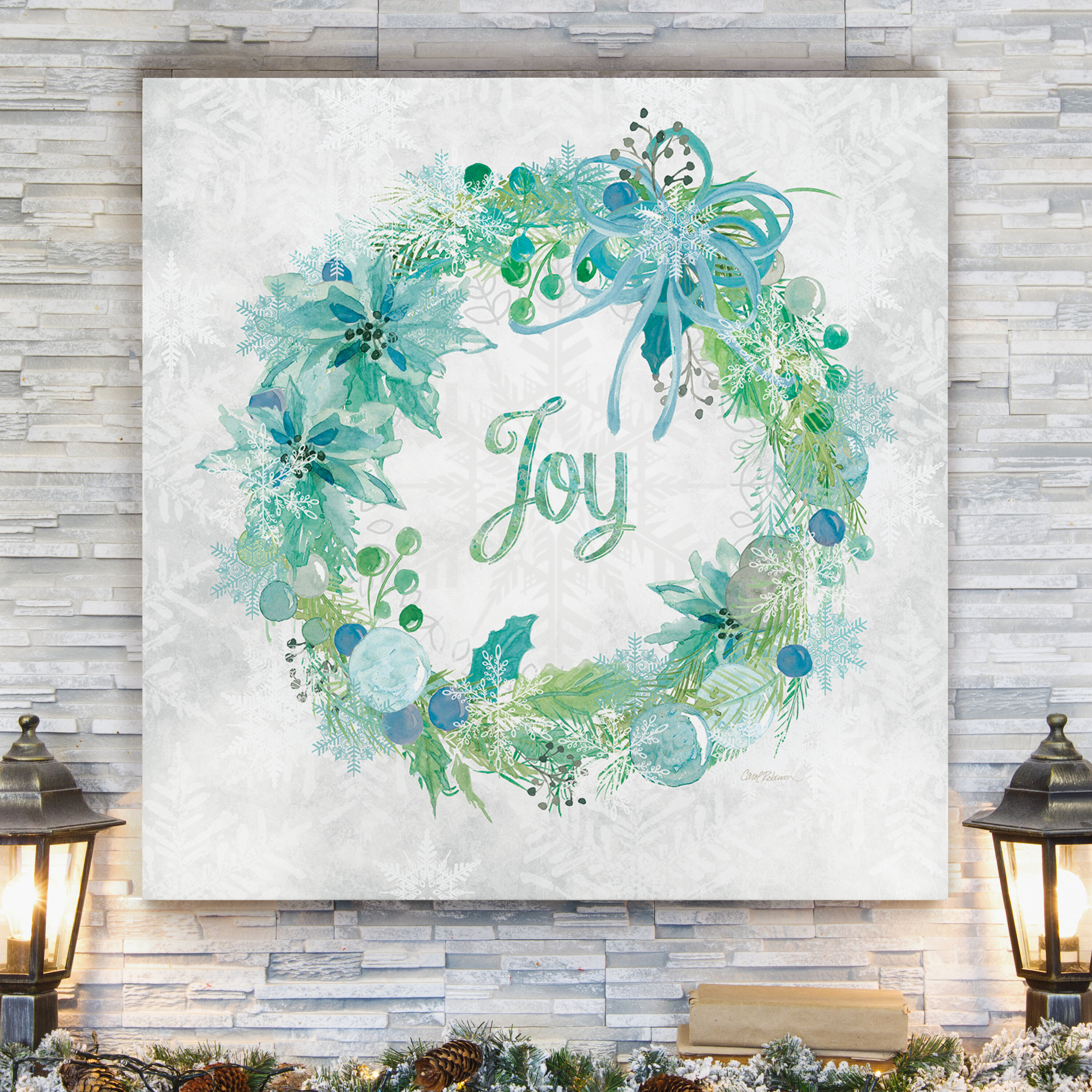 The Holiday Aisle® Joy Wreath - Print & Reviews | Wayfair