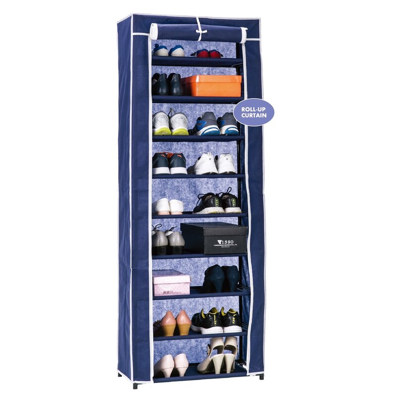 Above Edge Roll-Up 30 Pair Shoe Rack  Finish: Navy