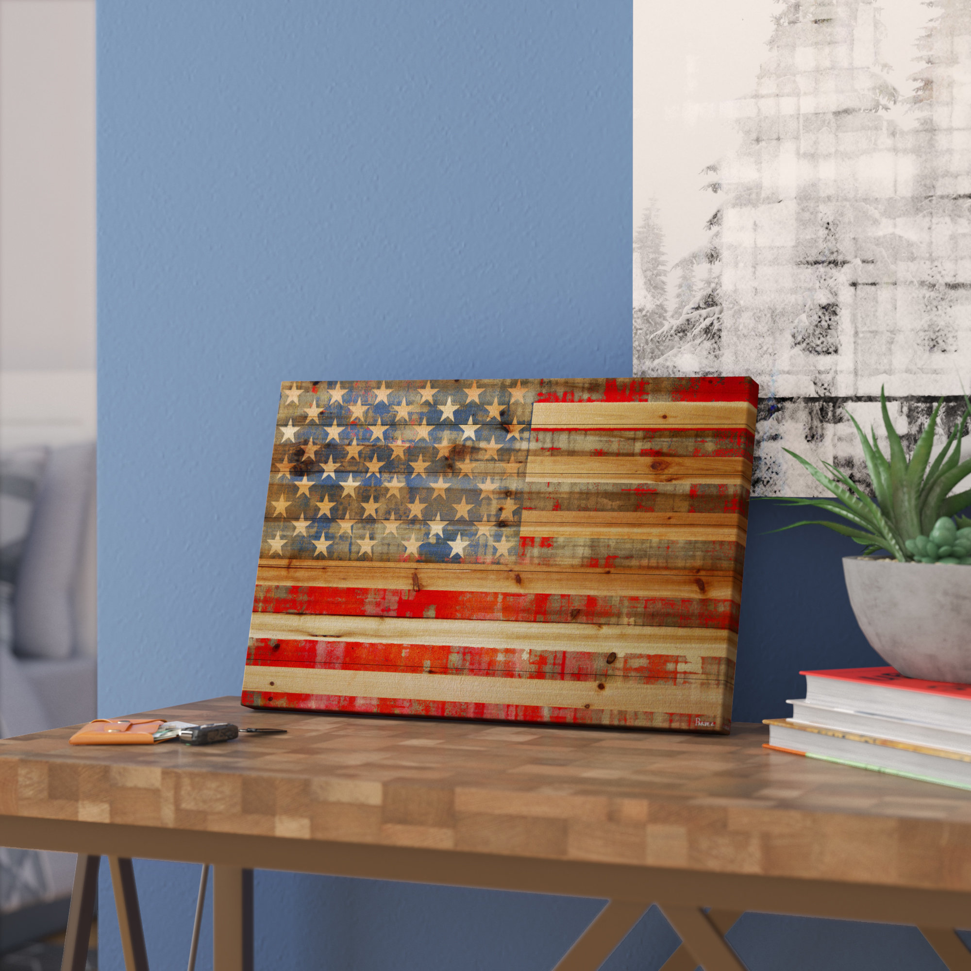 Wrought Studio American Dream By Parvez Taj Print On Wood Reviews Wayfair