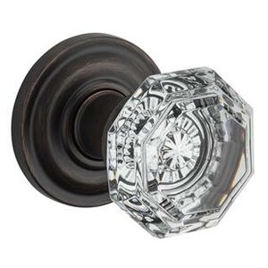 Crystal Single Dummy Door Knob with Traditional Round Rose