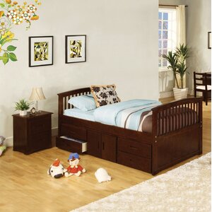 Clemson Twin Slat Bed with Storage