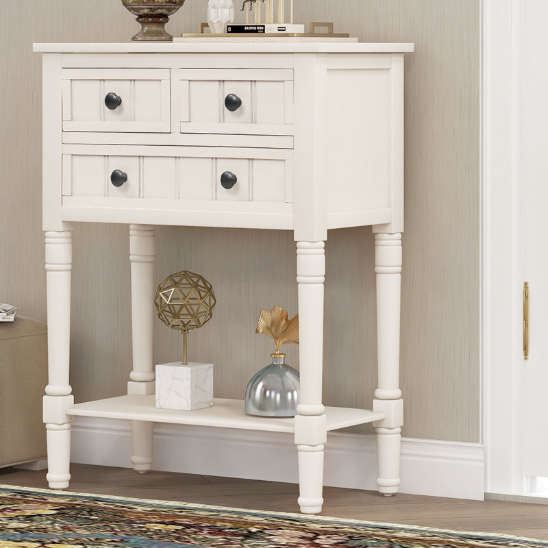 Highland Dunes Easy Assembly Retro Grey Narrow Console Table