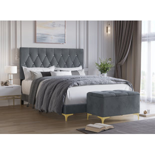 Andrei Upholstered Panel Bed With Storage Bench by Etta Avenue™