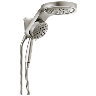 Hydrorain 5 Setting TwoinOne Full Handheld Shower Head with H2Okinetic Technology Delta Finish Stainless