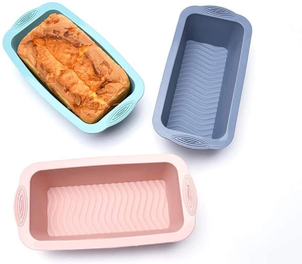 Silicone Rectangle Bread Pans Non-Stick Baking Mould Loaf Tins Bakeware Tray 