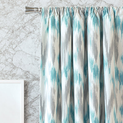 Eloise Ice Ikat Thermal Rod Pocket Single Curtain Panel Eastern